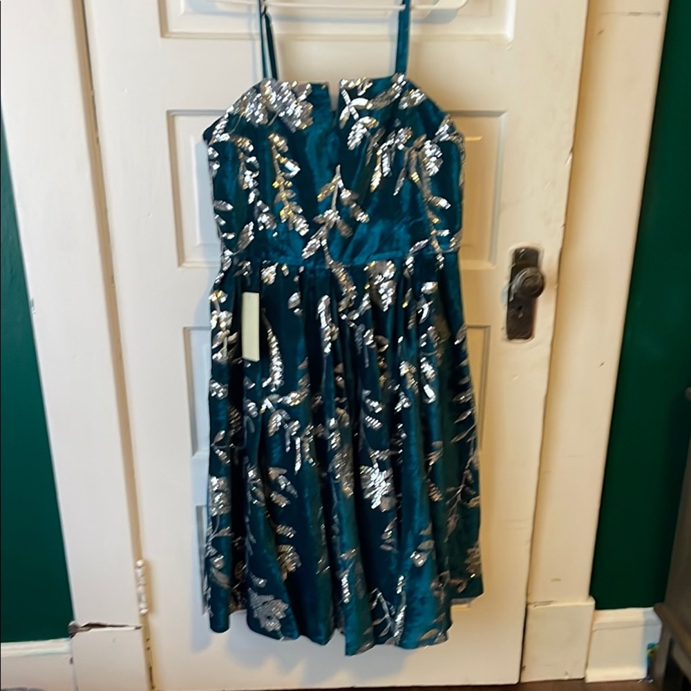 Teal and Silver Sequin Dress